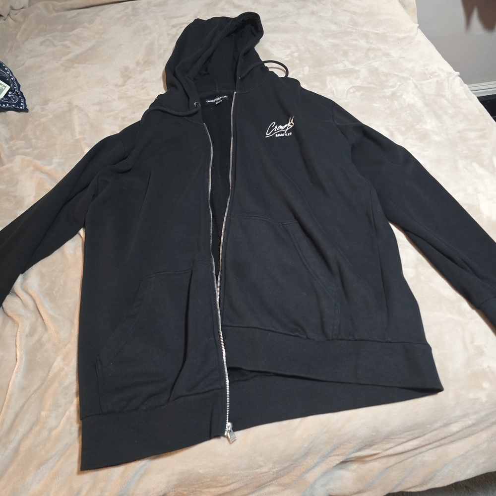 Men's Crooks And Castle Black Zip-Up Hoodie Brand New No tags Size Xxl